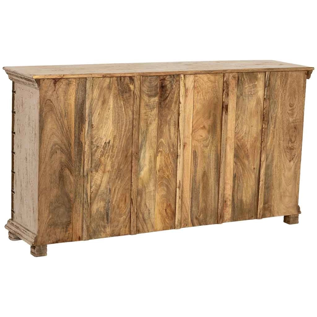 Credenza artigianale in legno bianco, 170x40x90h cm