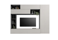 Parete Attrezzata Design Contemporaneo 277x40x210 cm Pratiko Ghisa e Pietra