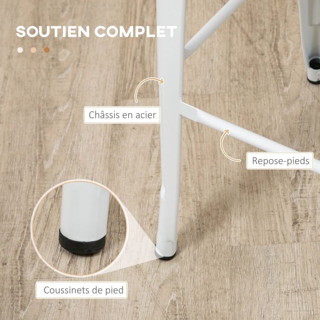 Sgabelli da bar industriali con schienale ¨C Minimal ¨C bianco metallo 76 cm