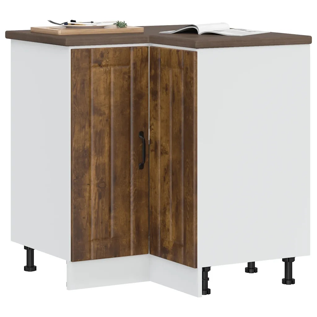 Mobile Base ad Angolo Cucina Lucca Rovere Fumo in Truciolato 853752