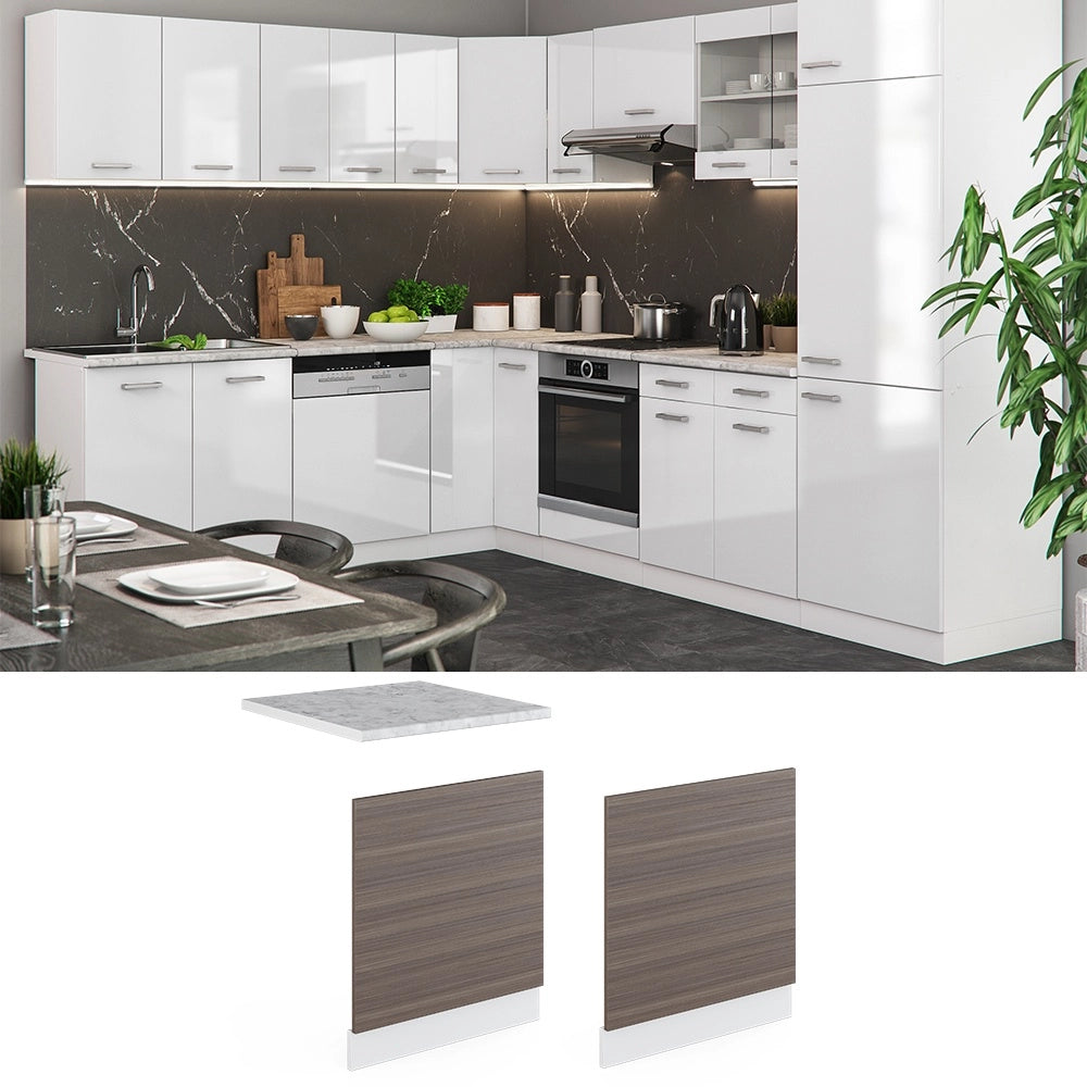 Pannello frontale R-Line Grigio nobile/Bianco 60 cm, PL Antracite Vicco