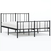 Letto matrimoniale | Letto per adulti | Giroletto con Testiera e Pediera Metallo Nero 140x190 cm