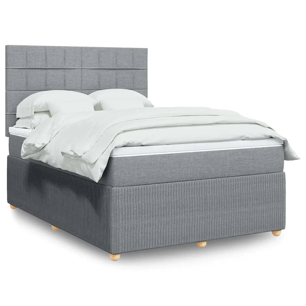 Giroletto a Molle con Materasso Grigio Chiaro 160x200cm Tessuto