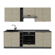 Cucina componibile Fame-Line Pannello in quercia/Antracite 235 cm senza piano di lavoro Vicco