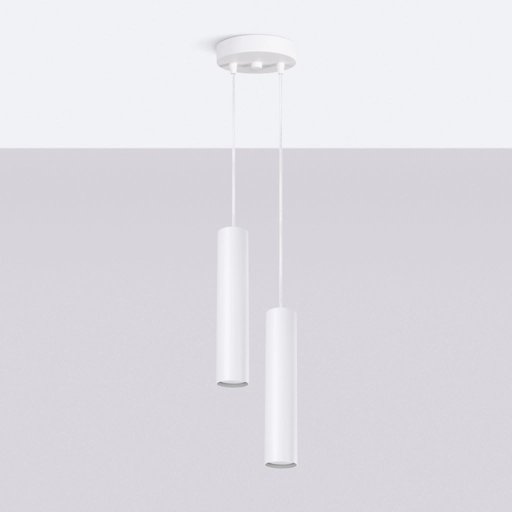 Lampada sospensione moderna bianca 2 tubi GU10 MODENO
