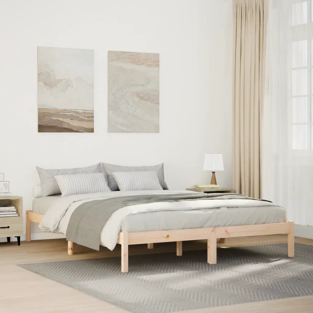 Letto Extra Lungo senza Materasso 160x220 cm in Legno di Pino