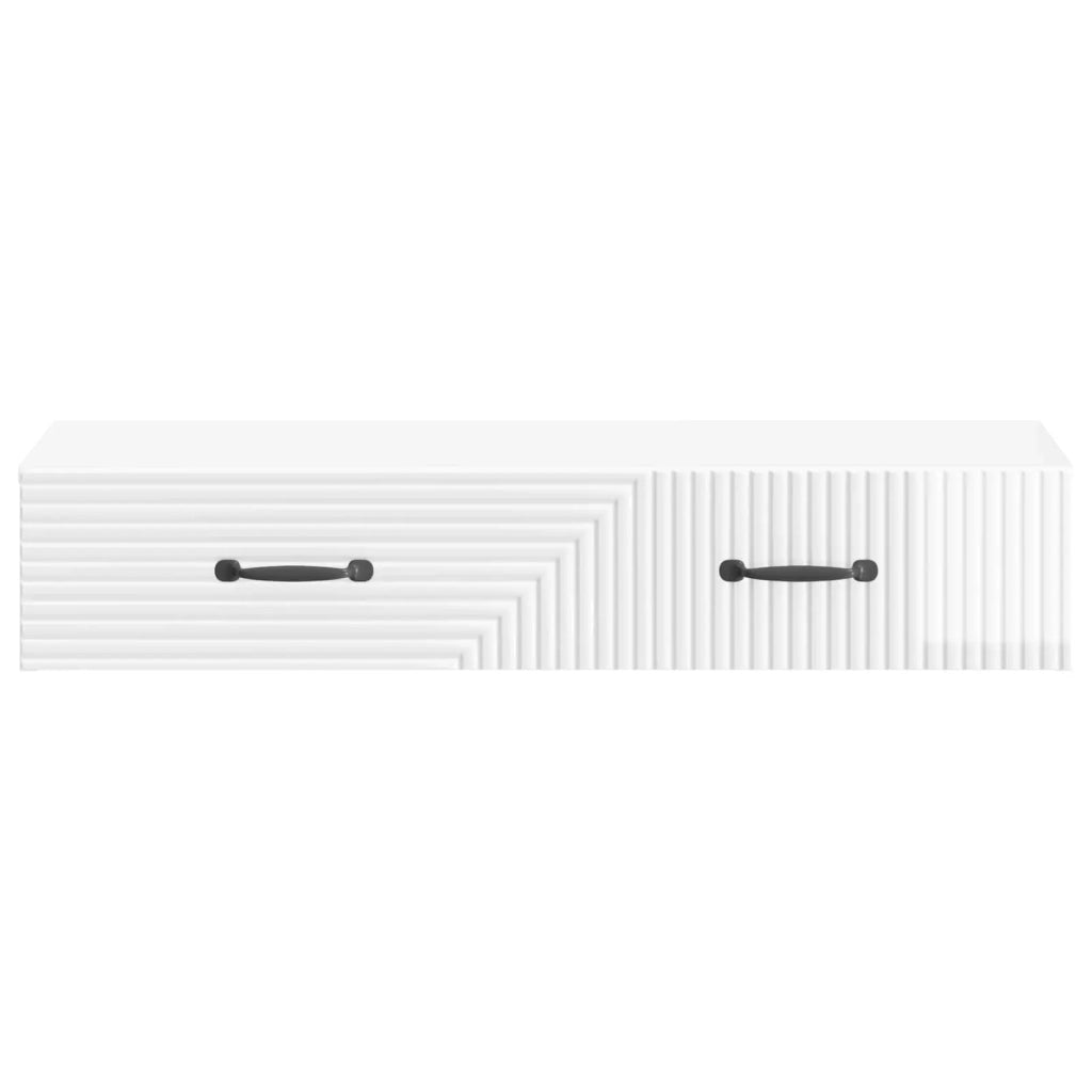 Tavolino da Parete Laterale Bianco Lucido 87,5 x 34,5 x 17 cm 898669