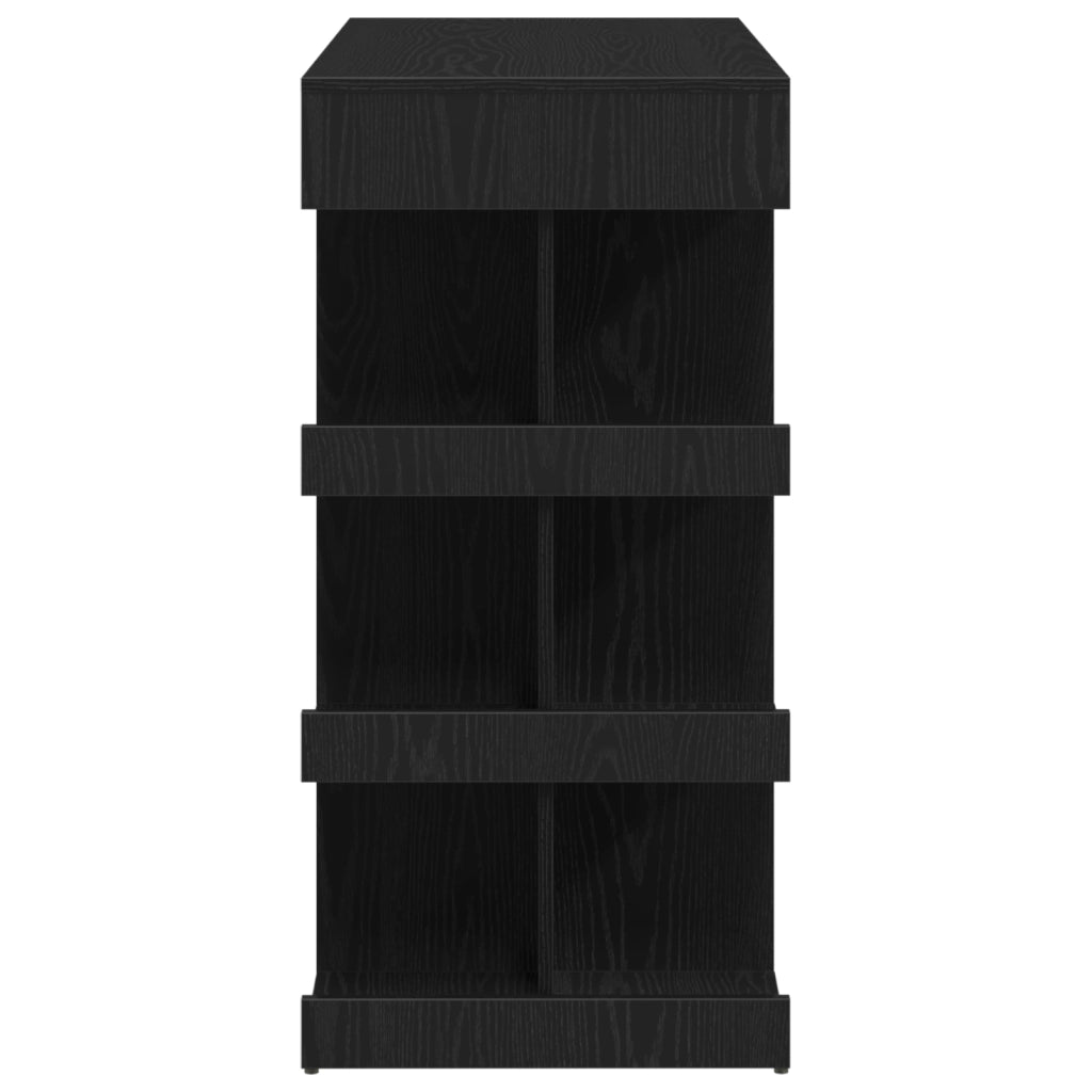 Tavolo da bar in rovere nero con rack per riporre, 100x50x101.5 cm