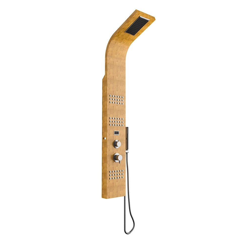 Pannello doccia in bamboo 3 funzioni con termostato digitale e doccino |  Take