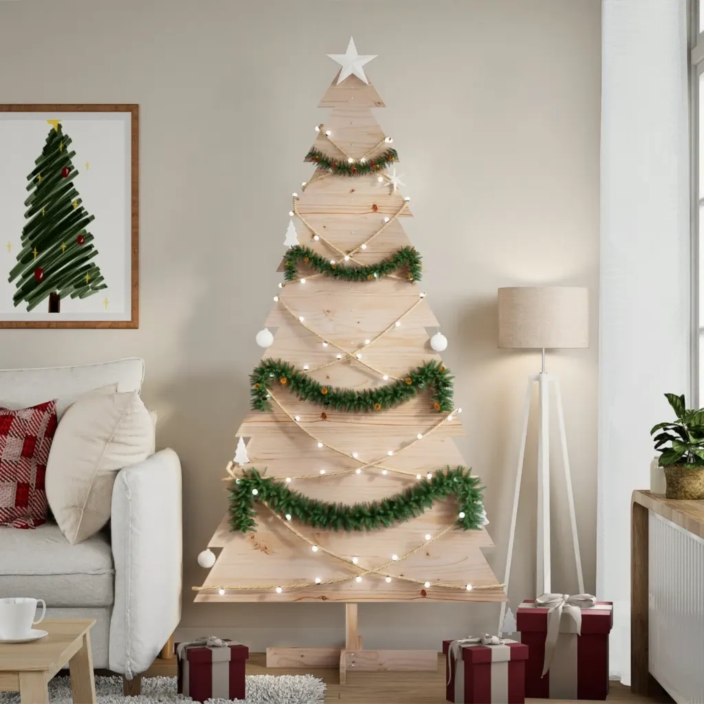 Albero di Natale | Decorazioni natalizie Decorativo in Legno 180 cm Legno Massello Pino