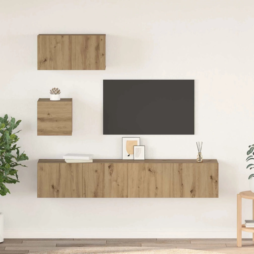 Set mobile TV 3 pcs Rovere artigianale Legno multistrato