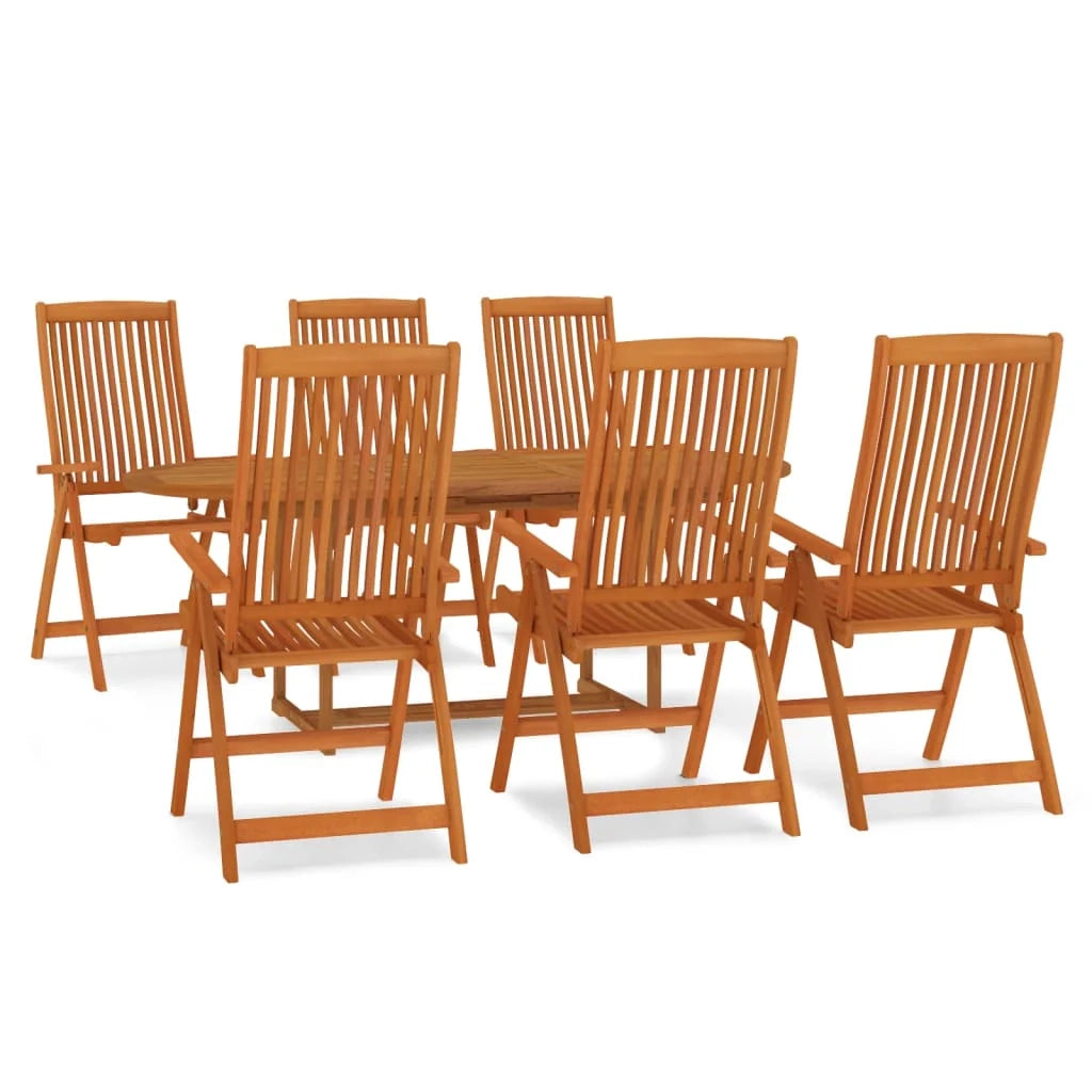 Set da pranzo per esterni/mobili da giardino da 7 pezzi in legno massello di eucalipto 02_0014340