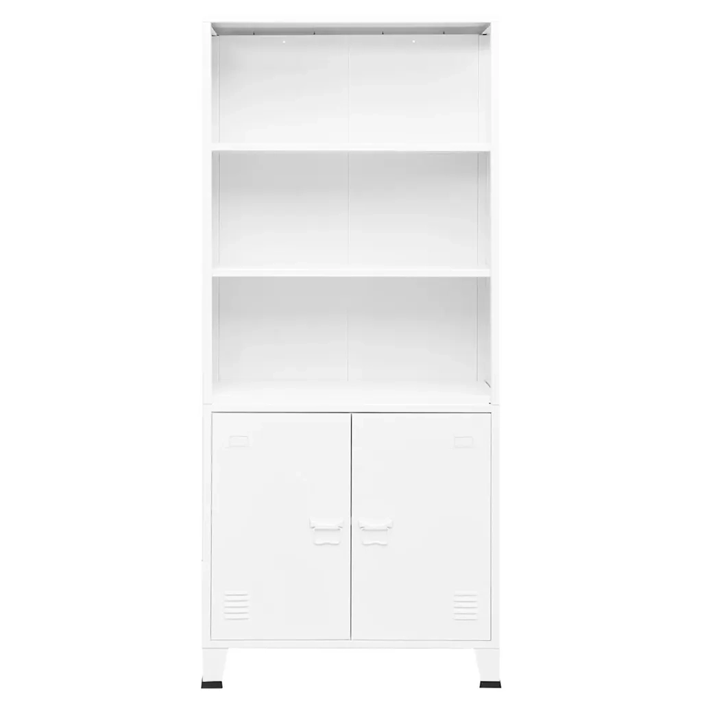 Libreria Industriale Bianca 80x32x180 cm in Acciaio 339632