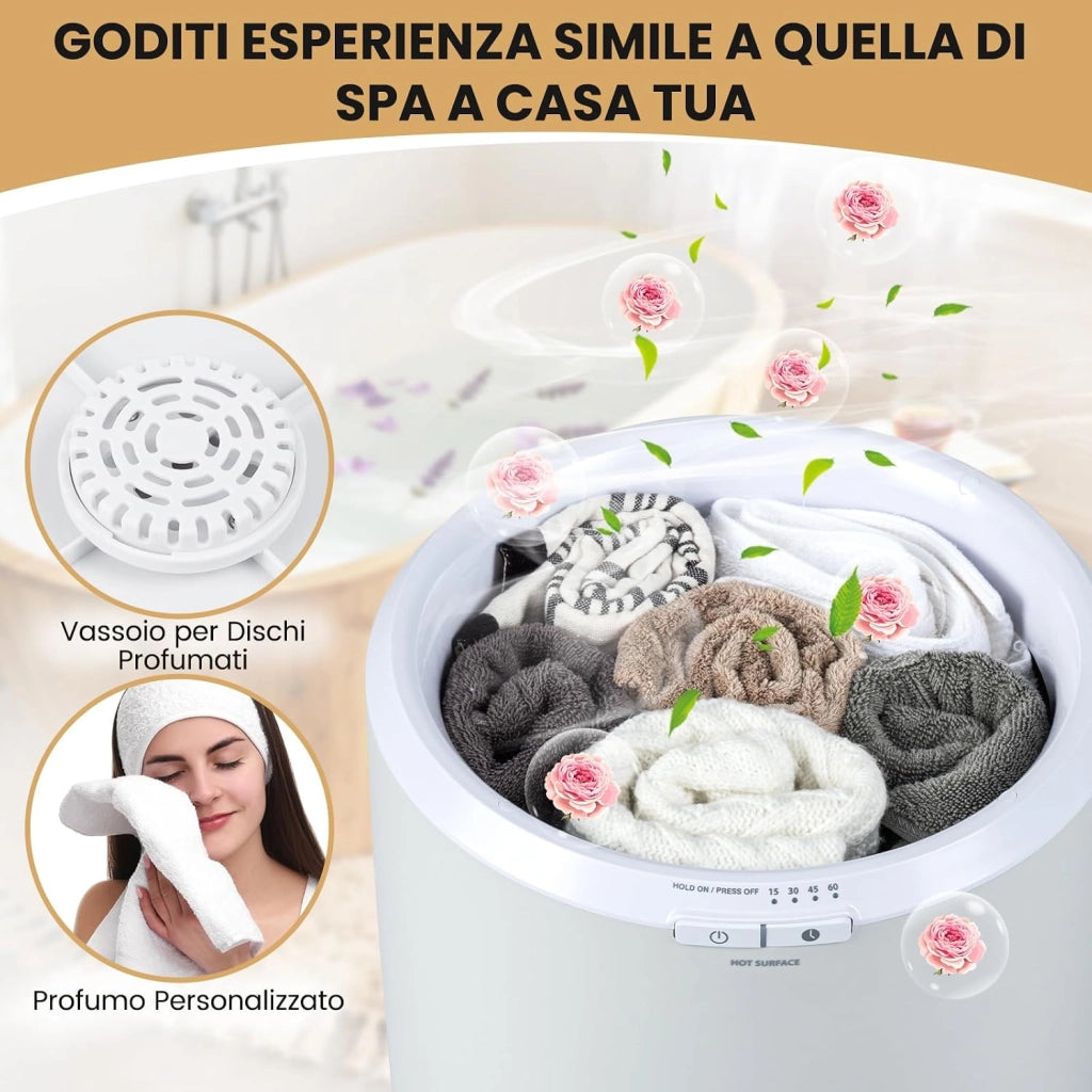 COSTWAY Scaldasalviette Bagno, Scaldabiancheria Grande 20 L con Timer, Spegnimento Automatico, Impostazioni 15/30/45/60 Minuti, Secchio Portatile per Scaldare 2 Asciugamani Oversize, Accappatoi