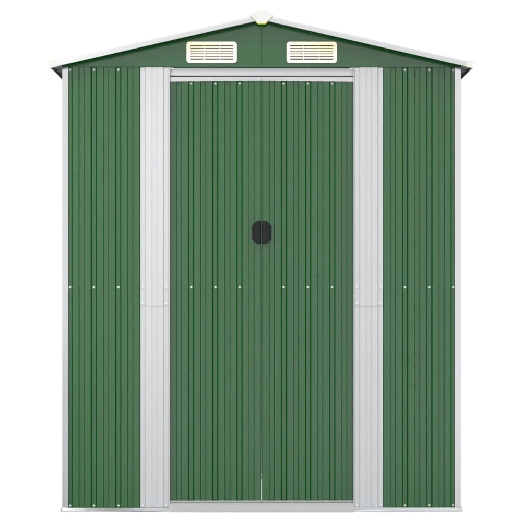 Casetta da giardino cabina ripostiglio casetta da esterno robusta casetta per attrezzi 192 x 523 x 223 cm acciaio zincato verde 02_0022365