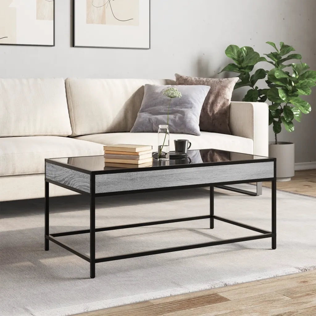 Tavolino da Salotto con LED Infinity Grigio Sonoma 90x50x41 cm 847690