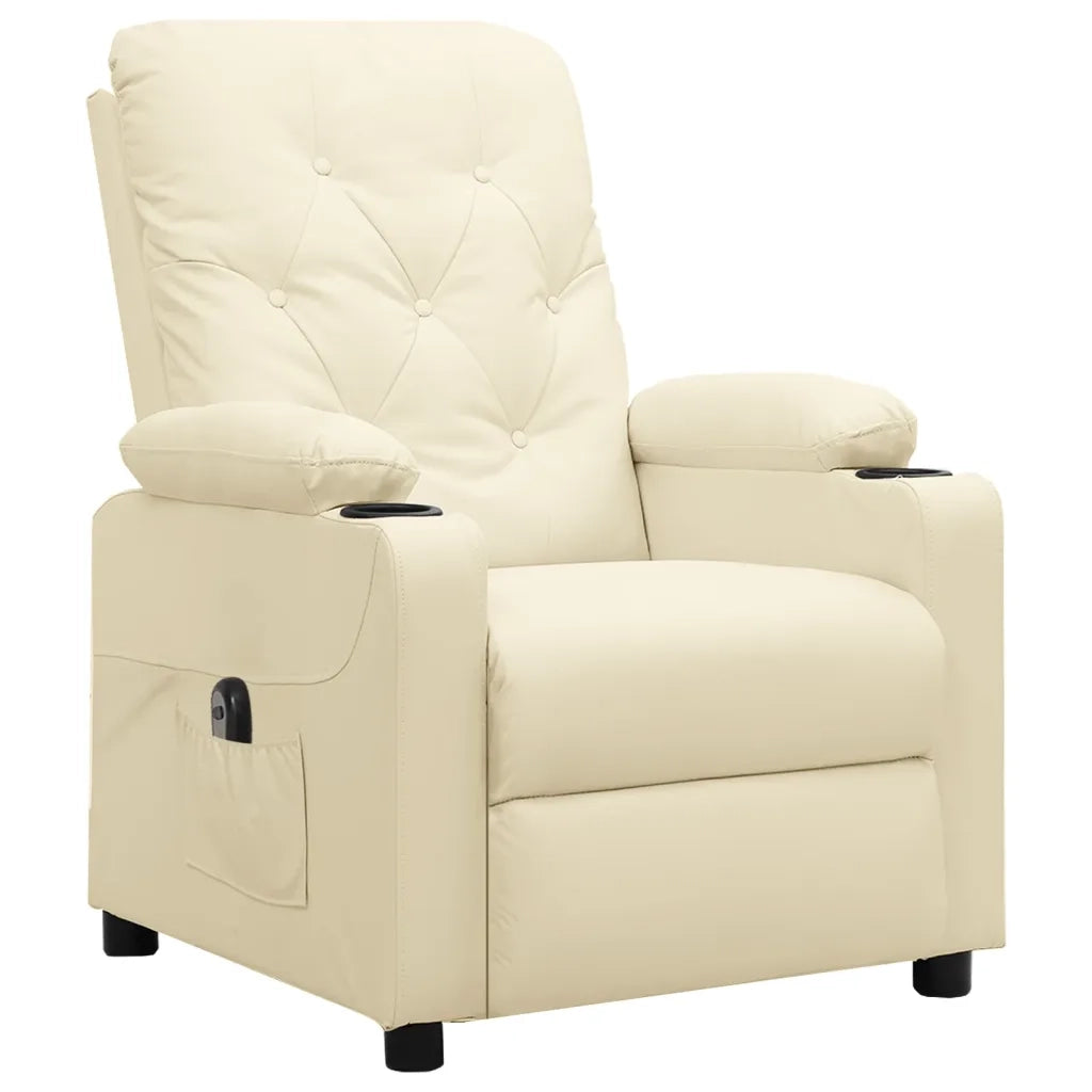 Poltrona Reclinabile Elettrica Crema in Similpelle cod mxl 16890