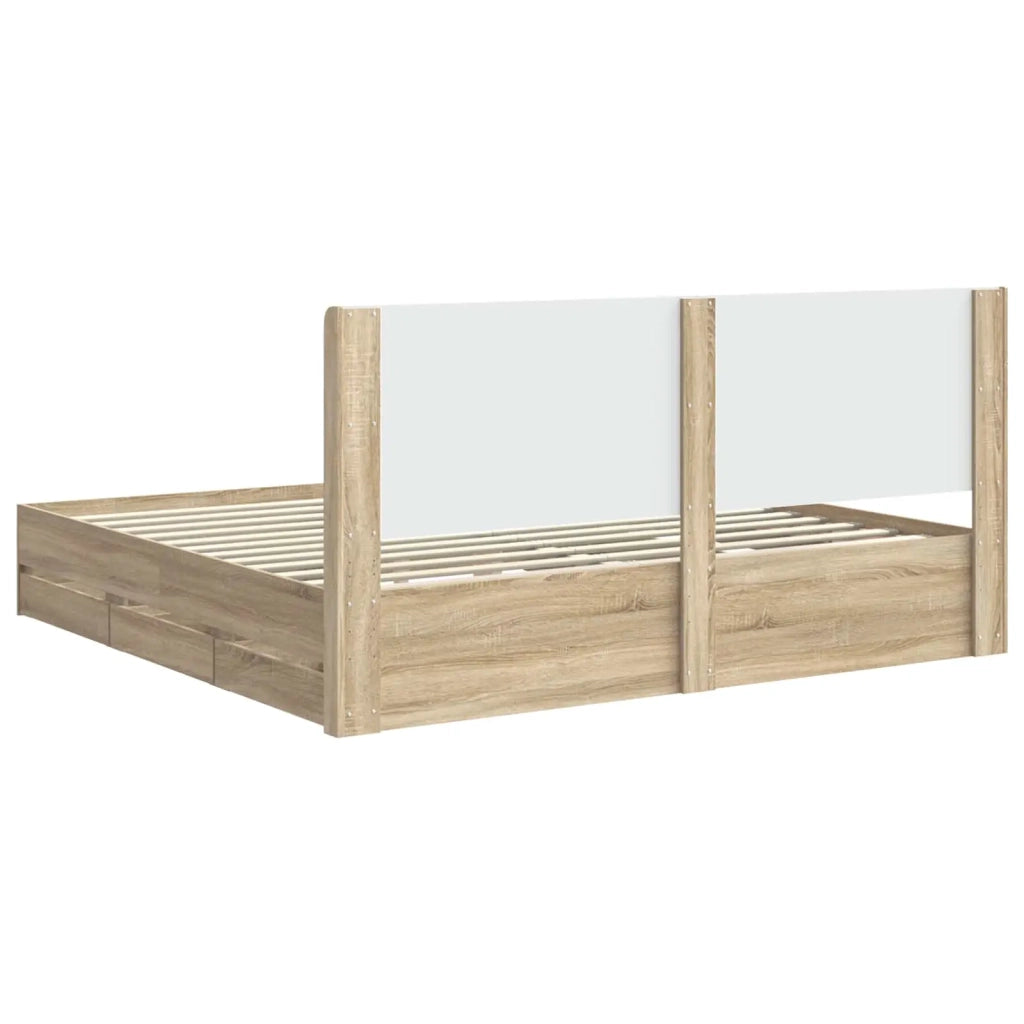 Struttura del letto con stoccaggio e testata Rovere Sonoma 3413919