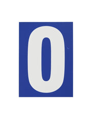Targa adesiva numero civico 0 - 65X90mm - blu, pannello adesivo in pvc, finitura mat - THIRARD