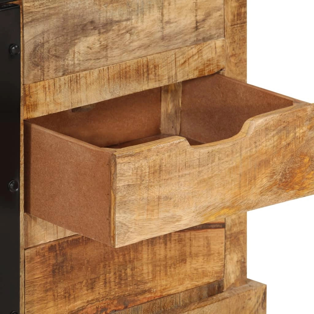 Buffet credenza cassettiera armadio mobile contenitore organizer per cucina soggiorno salotto 80 x 30 x 55 cm legno massello di mango grezzo marrone 02_0029652