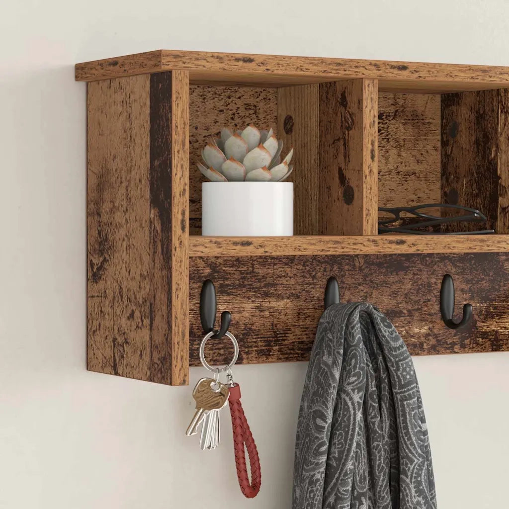 Appendiabiti a muro Legno vecchio 75 x 16 x 26 cm CFW8158889