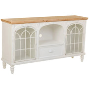 Credenza in legno bianco con 2 ante e 1 cassetto 150x36x80h cm