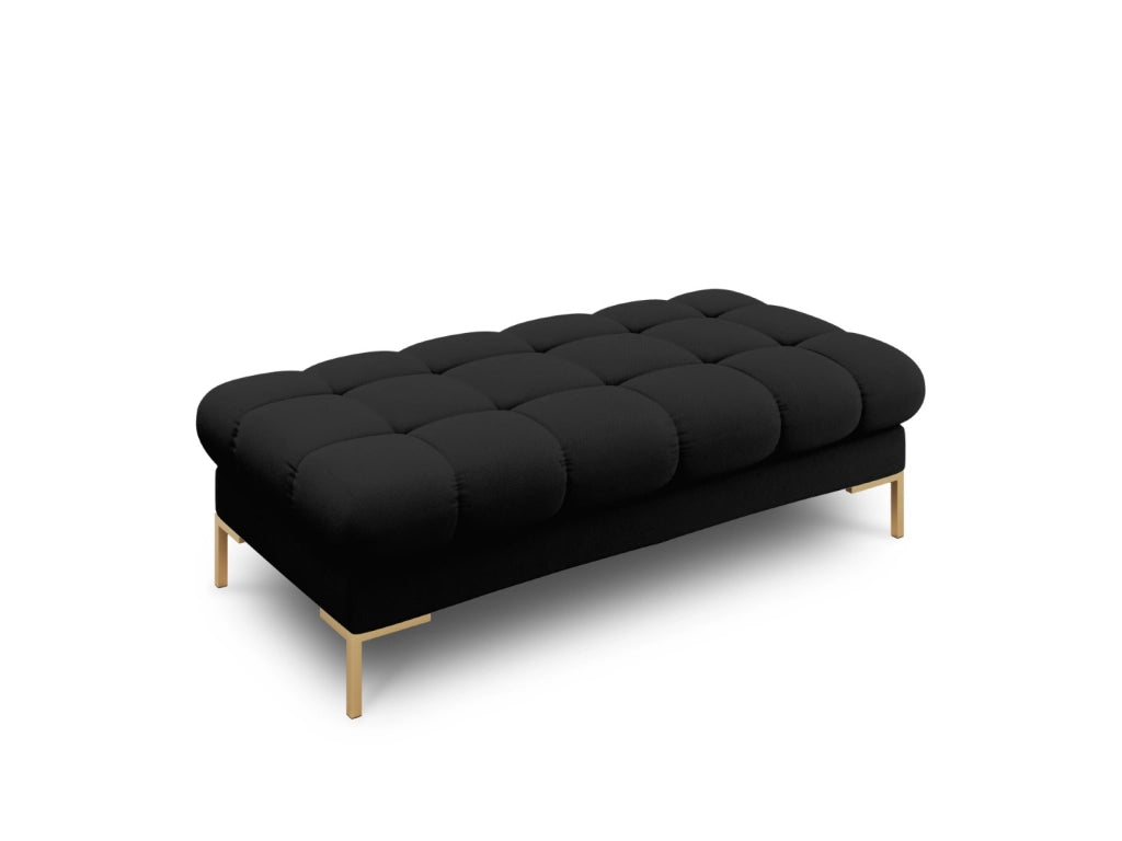 Cosmopolitan Design - Panca "Bali" 2 posti in tessuto strutturato nero 