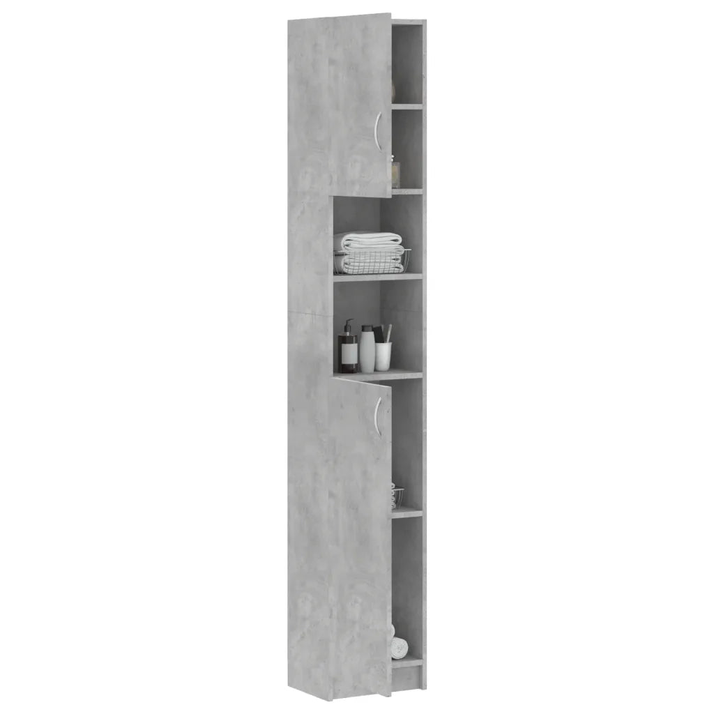 Mobile da Bagno Grigio Cemento 32x25,5x190 cm Legno Ingegnerizzato 802880