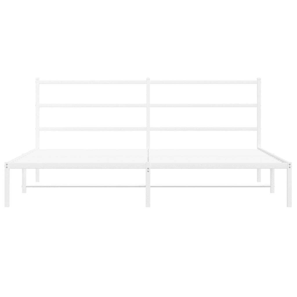 Giroletto con Testiera Metallo Bianco 183x213 cm