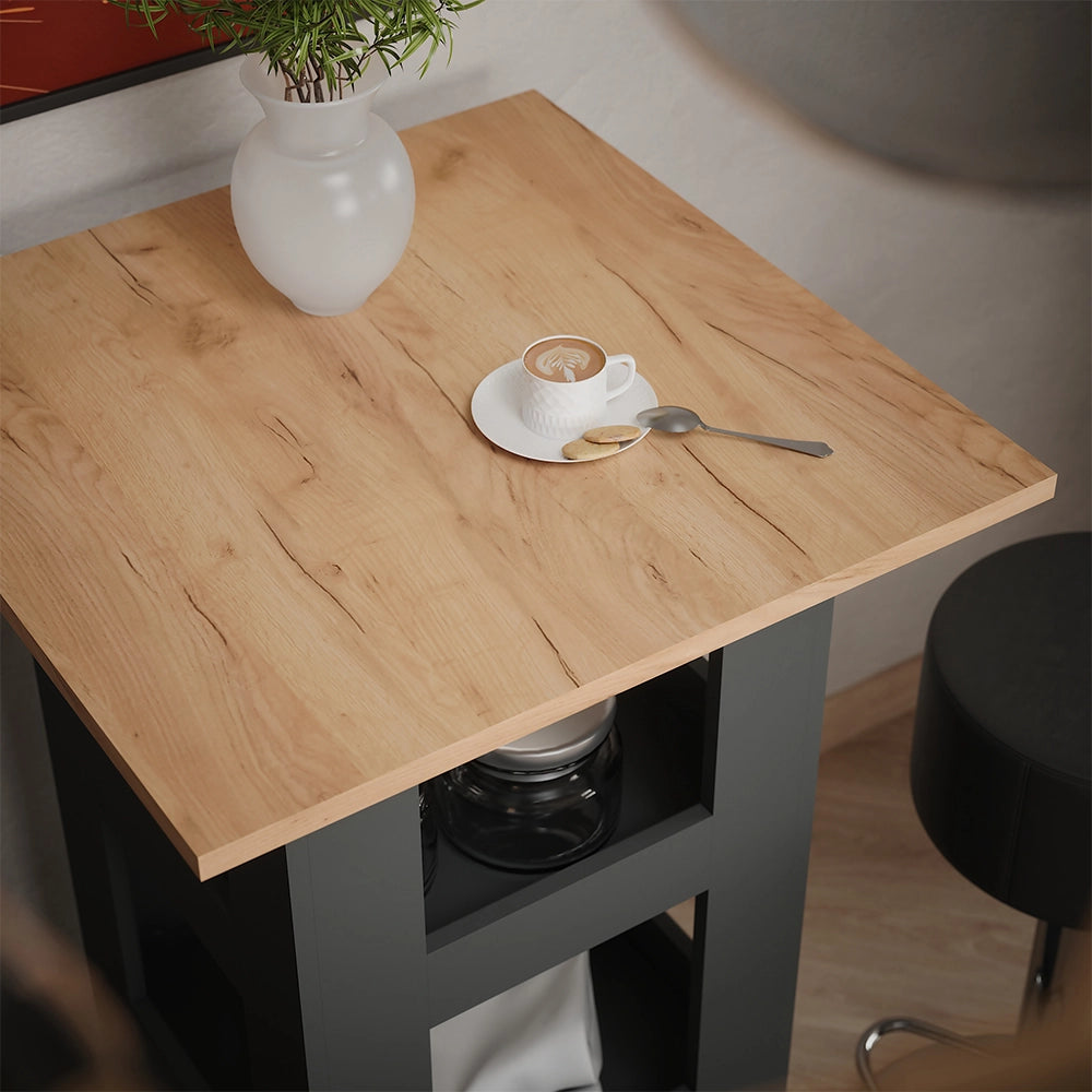 Vicco tavolo bar con sgabelli Quercia dorata/antracite 65 x 65 cm con 2 sgabelli da bar