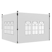 Set di 2 pannelli laterali per gazebo 3x3/3x4 m, parete laterale con finestra, impermeabile, bianca