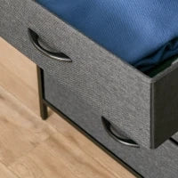 Mobile Cassettiera Multiuso con 4 Cassetti Pieghevoli in Tessuto, Arredamento Soggiorno e Camera, 58x29x103cm, Grigio Scuro