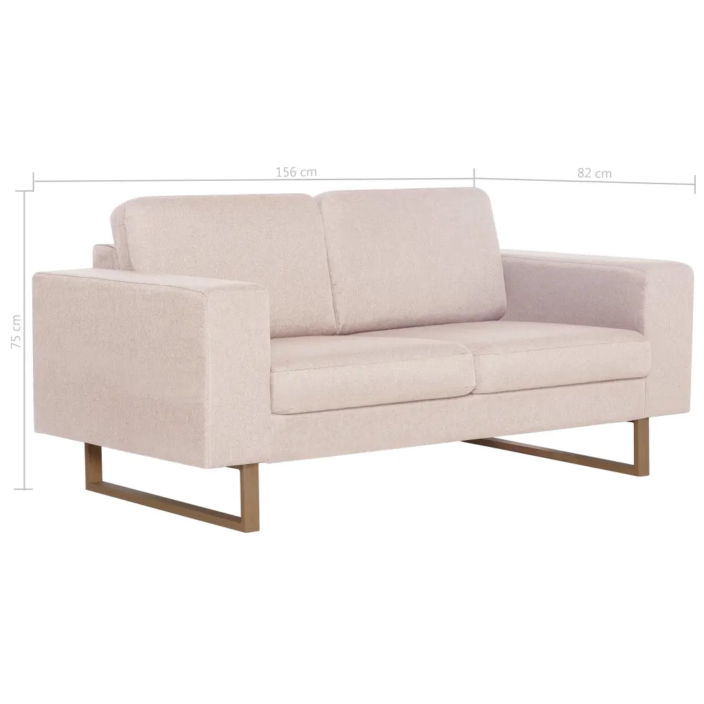 Divano | Divano da soggiorno | Sofa a 2 Posti in Tessuto Crema