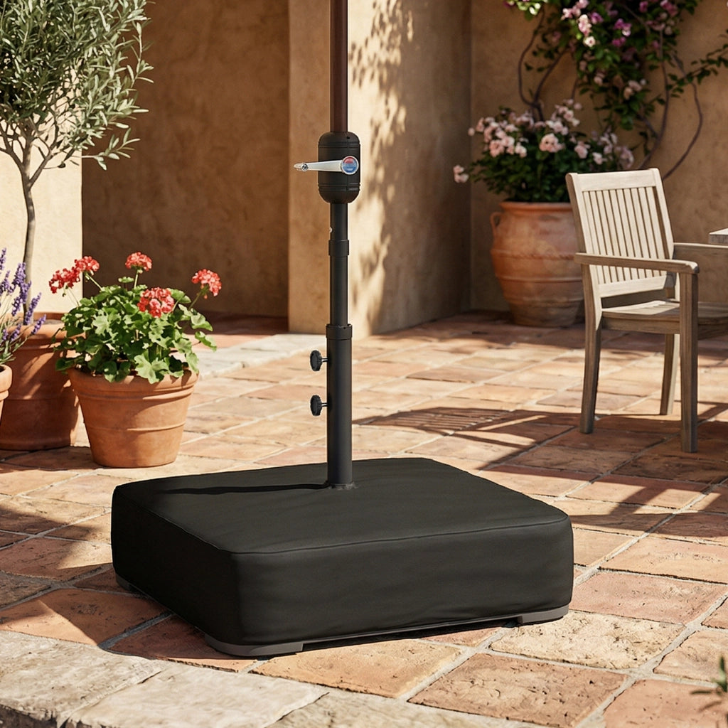 Base per Ombrellone ¨C zephmum ¨C Nero, Riempibile Sabbia 80 kg