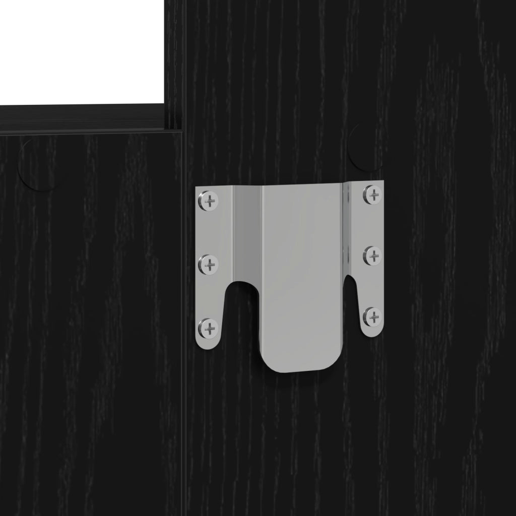 Toeletta da Parete con Luci LED - Rovere Nero