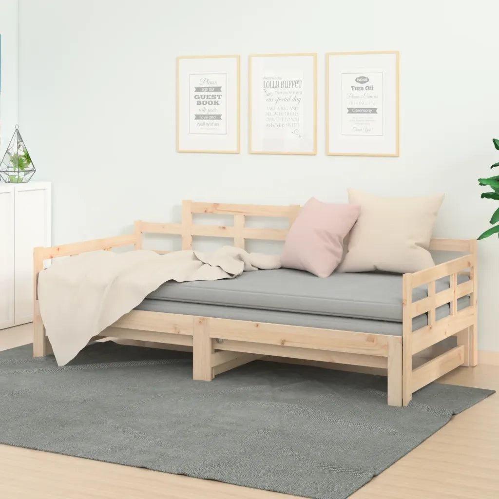 Dormeuse Estraibile in Legno Massello di Pino 2x(80x200) cm 820347