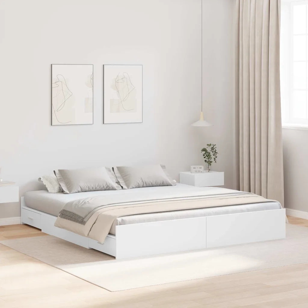 Struttura letto con contenitore Bianco 180 x 200 cm 3335269