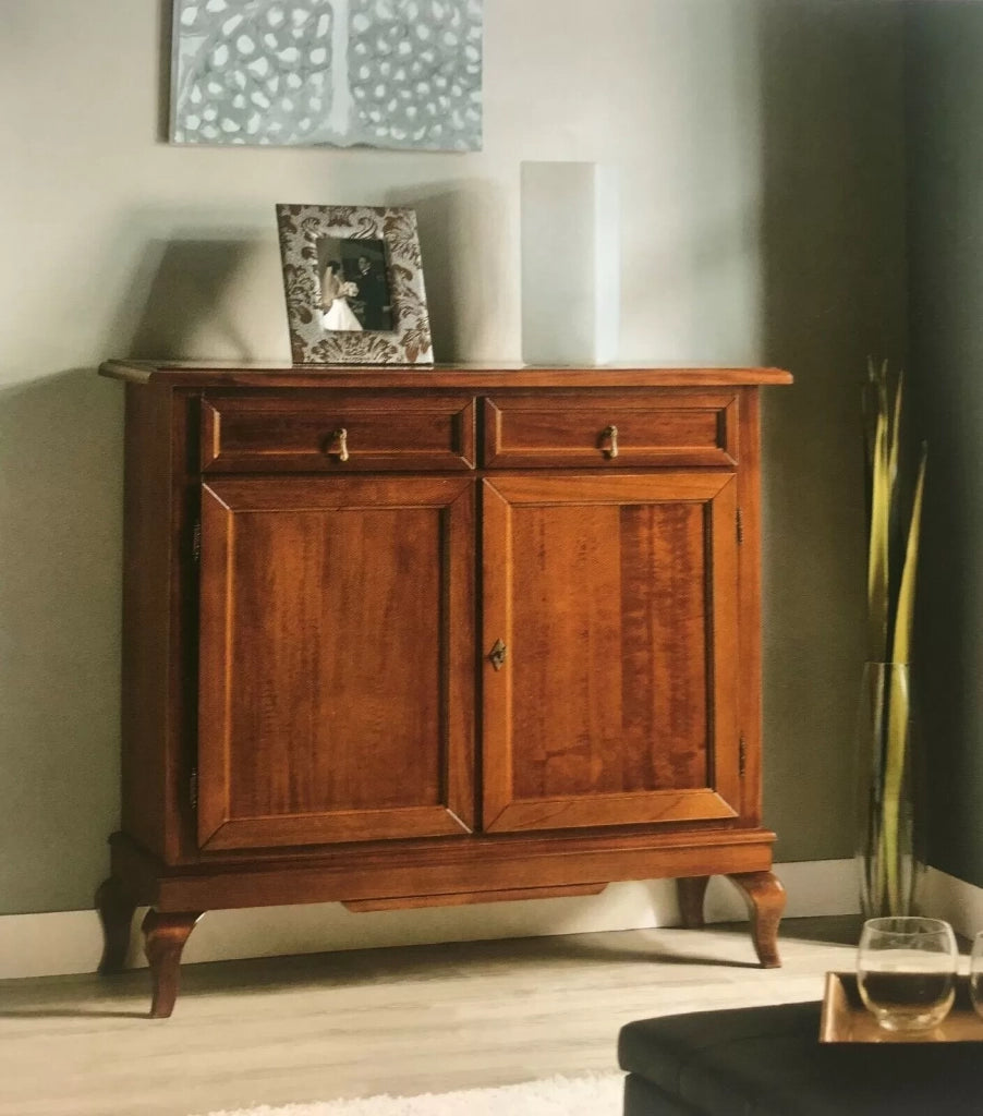 Madia credenza arte povera 2 porte 2 cassetti tinta legno 105x42x102 (1268) - Mobili 2G