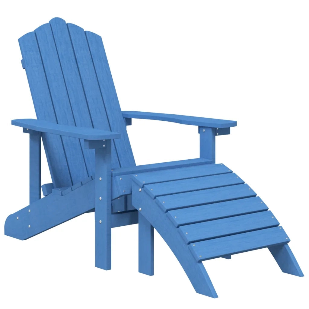 Sedie Giardino Poggiapiedi e Tavolo Adirondack HDPE Blu Acqua cod mxl 6765