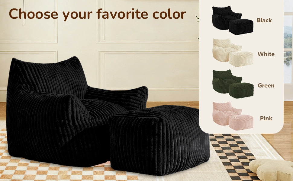 POLTRONA Reclinabile con pouf Grigio in flanella