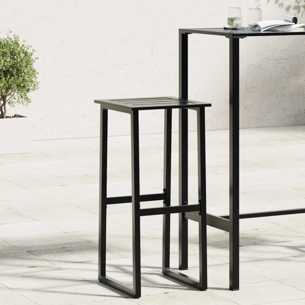vidaXL Sgabelli da Bar 2pz Neri 38x38x80 cm Acciaio Verniciato Polvere