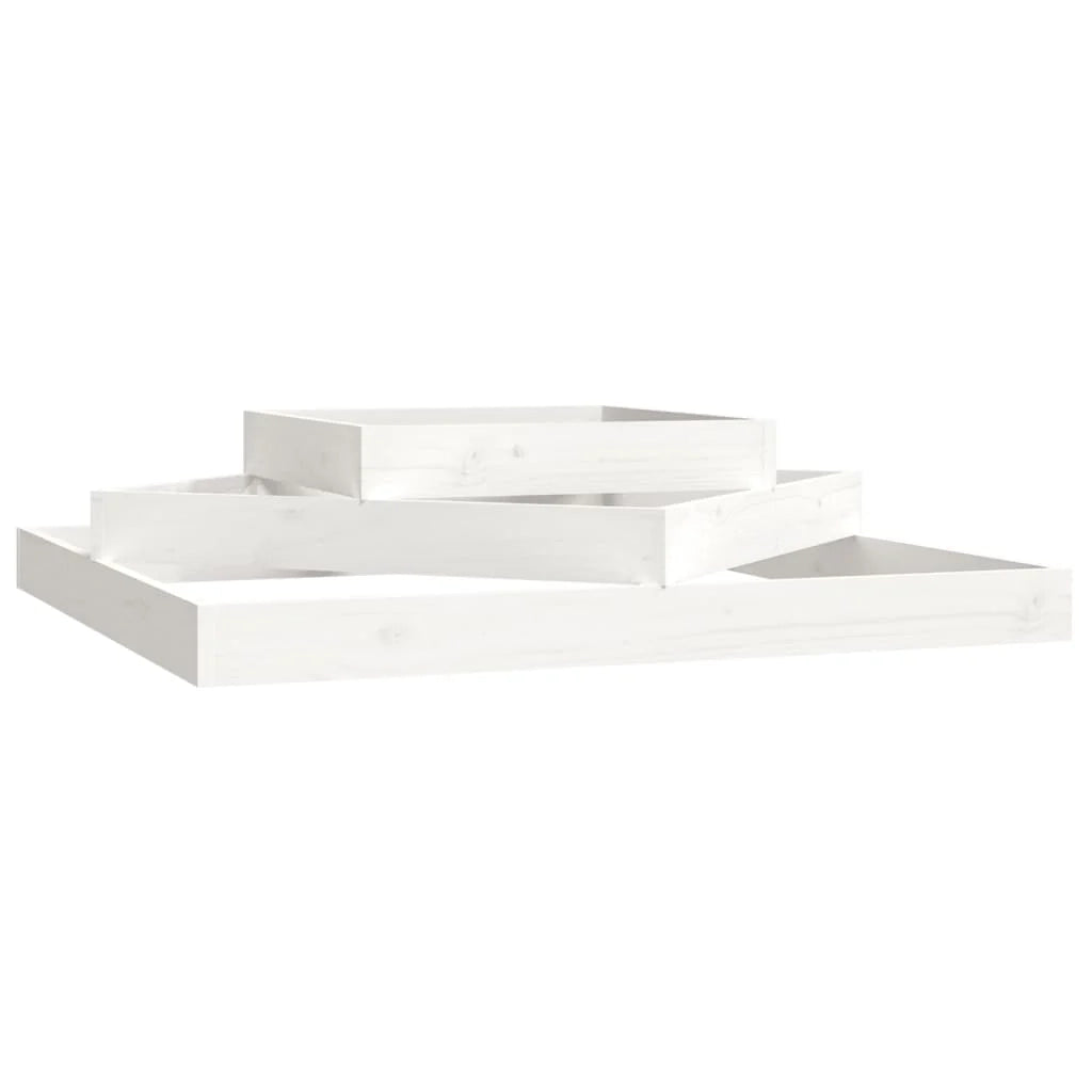 Fioriera rialzata per piante fiori terrazza giardino 112 x 112 x 27 cm legno massello di pino bianco 02_0037392