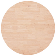 Piano Tavolo Rotondo Ø90x1,5 cm Massello di Rovere Non Trattato 342899