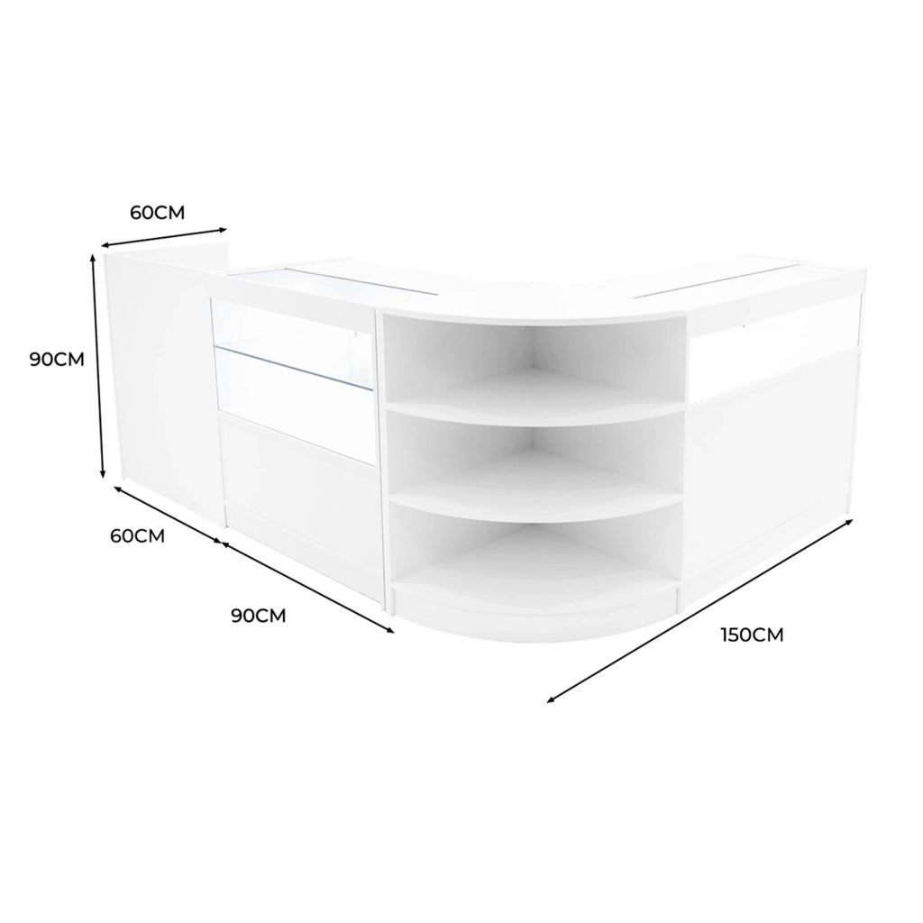 Set Banconi Bianco Europa LED B900 C900 LM60 TB60 con Serrature e Vetrina