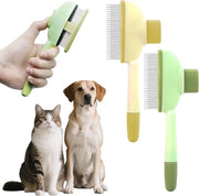 Spazzola per gatti con pulizia automatica, pulsante di attivazione, adatta per capelli lunghi e corti, rimuove nodi e capelli sciolti, confezione da 2.