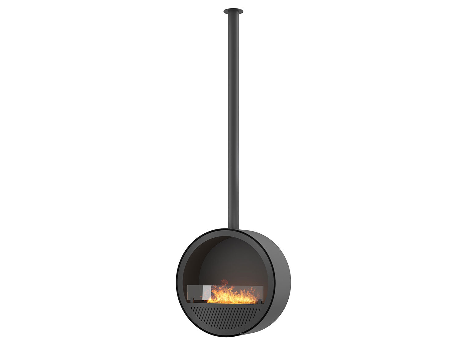 Camino a Bioetanolo Sospeso Ø72,4x30x220,4 cm Incyrcle Slim Nero