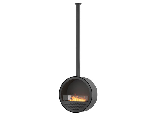 Camino a Bioetanolo Sospeso Ø72,4x30x220,4 cm Incyrcle Slim Nero