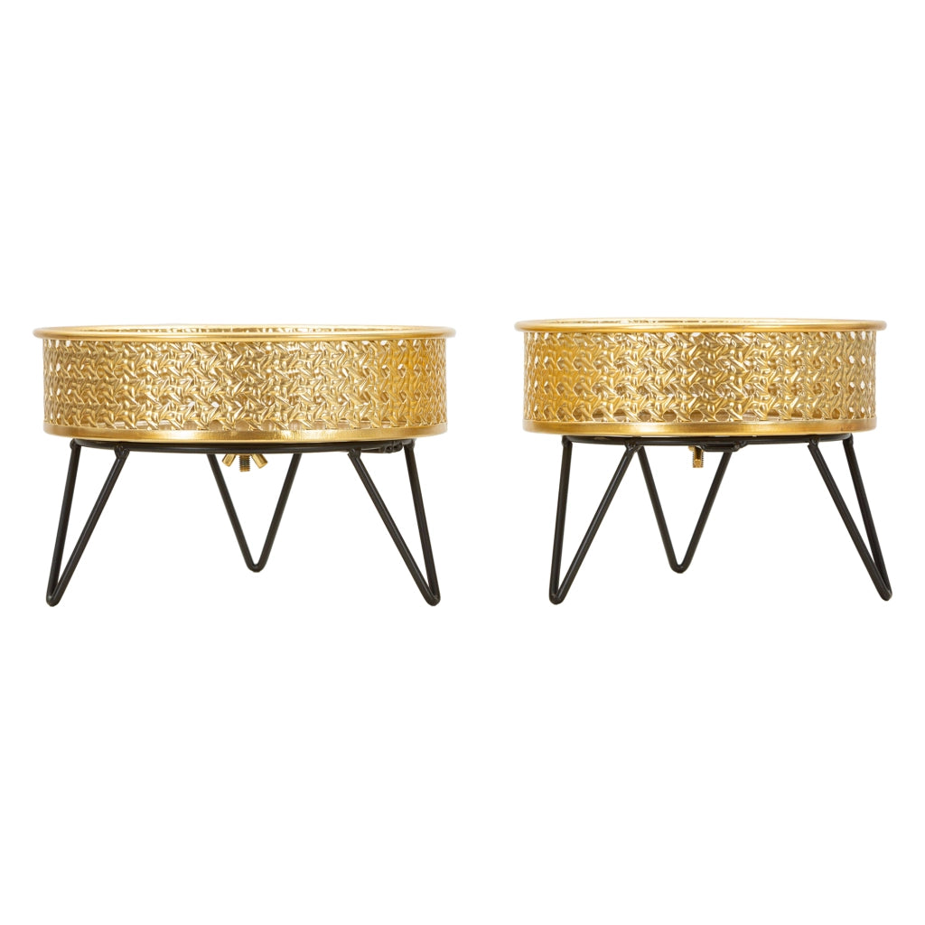 BarHar, Vaso set 2 Vasi, Portavasi Rimovibili, oro