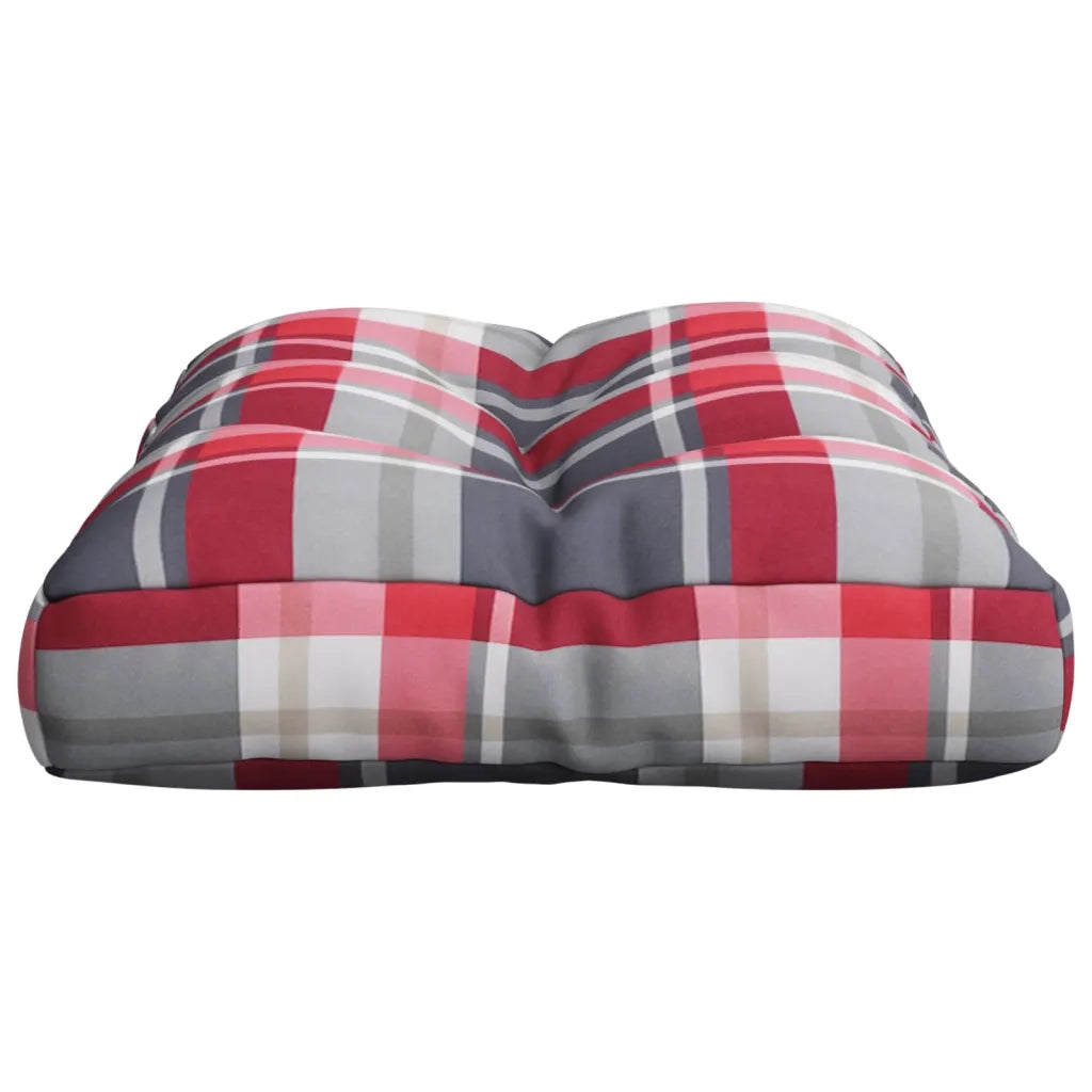 vidaXL Cuscino per Pallet a Quadri Rossi 50x40x12 cm in Tessuto