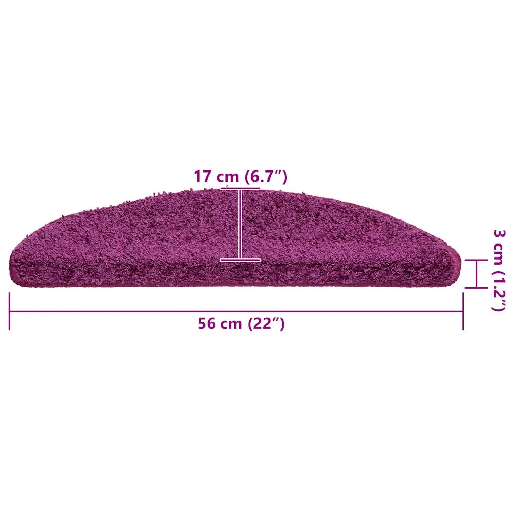 Tappetini per scale 30 pz 56x17x3 cm Viola Semicircolari